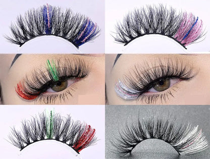 Fluffy Glitter Ombre 5D Mink Lashes – Magnetic Eyelash Extensions in Bulk with Lash Box Packaging for Glamorous, Natural Eye Makeup Looks