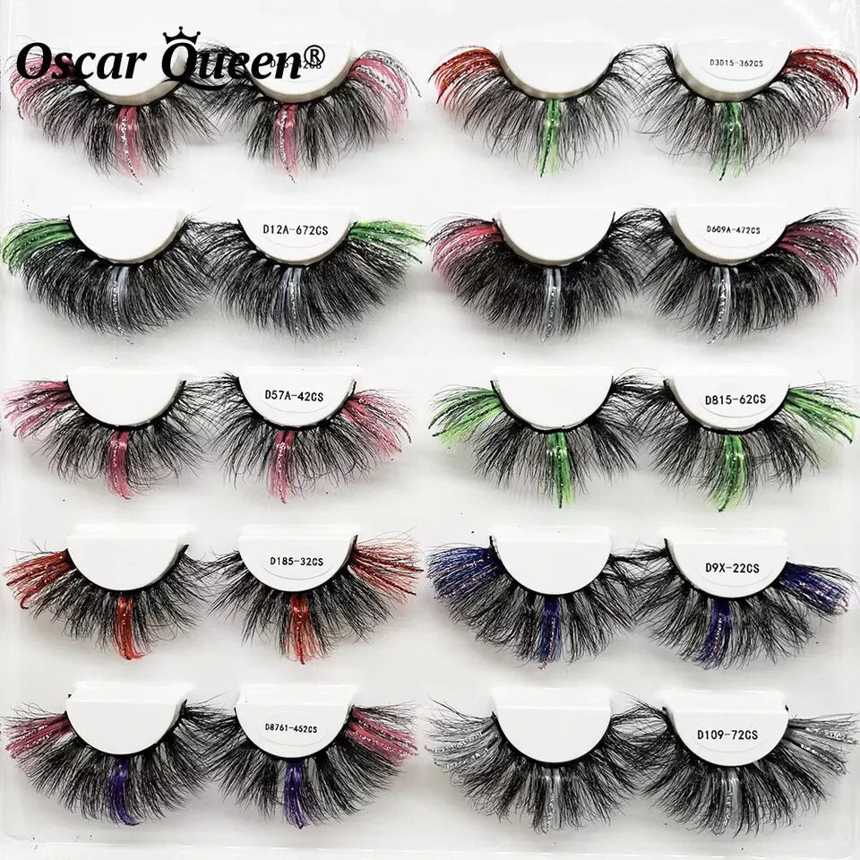 Fluffy Glitter Ombre 5D Mink Lashes – Magnetic Eyelash Extensions in Bulk with Lash Box Packaging for Glamorous, Natural Eye Makeup Looks