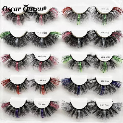 Fluffy Glitter Ombre 5D Mink Lashes – Magnetic Eyelash Extensions in Bulk with Lash Box Packaging for Glamorous, Natural Eye Makeup Looks